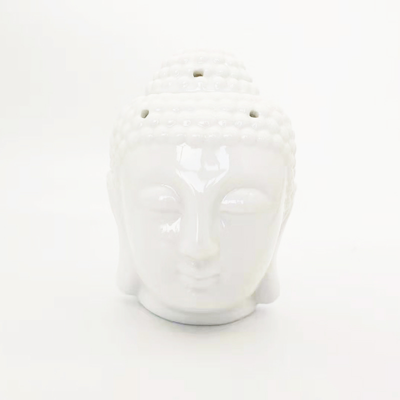 Wholesale white Buddha head ceramic oil burner Australia with customized packaging
